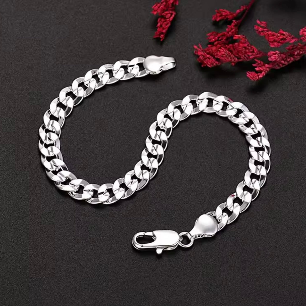 925 Sterling Silver Cuban Link Bracelet