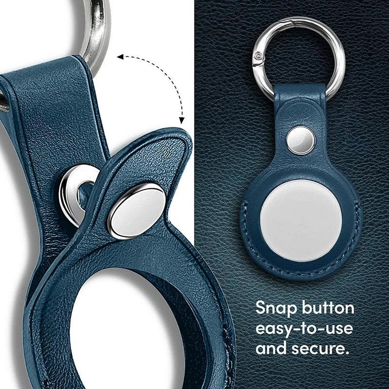 Leather AirTag Keychain Case