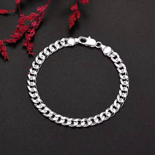 925 Sterling Silver Cuban Link Bracelet