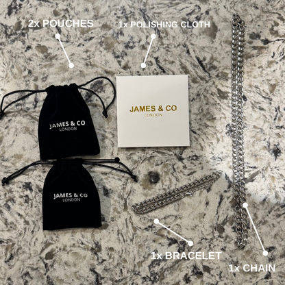 Ensemble chaîne et bracelet en argent | 5 mm