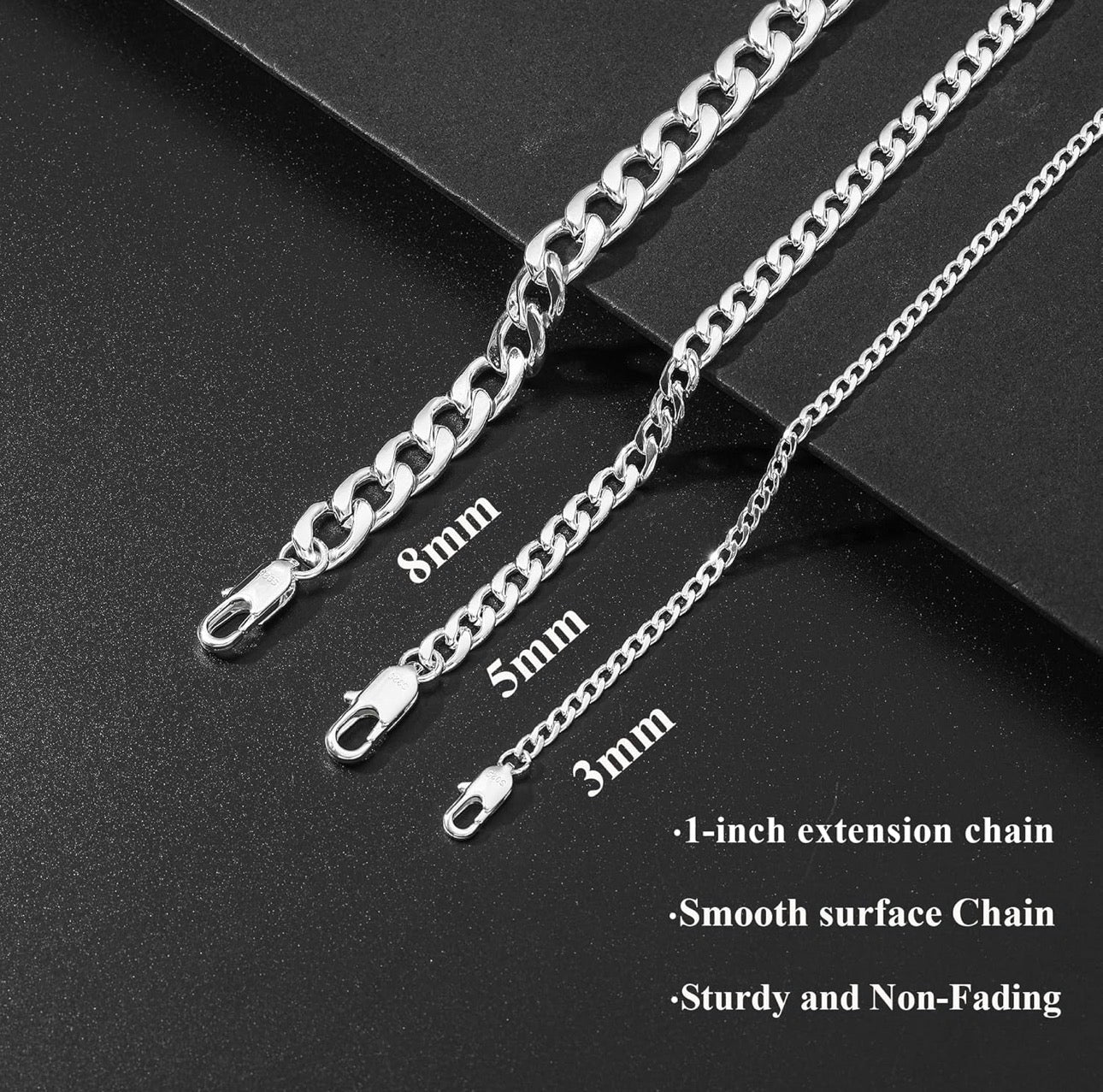 925 Sterling Silver Cuban Link Bracelet