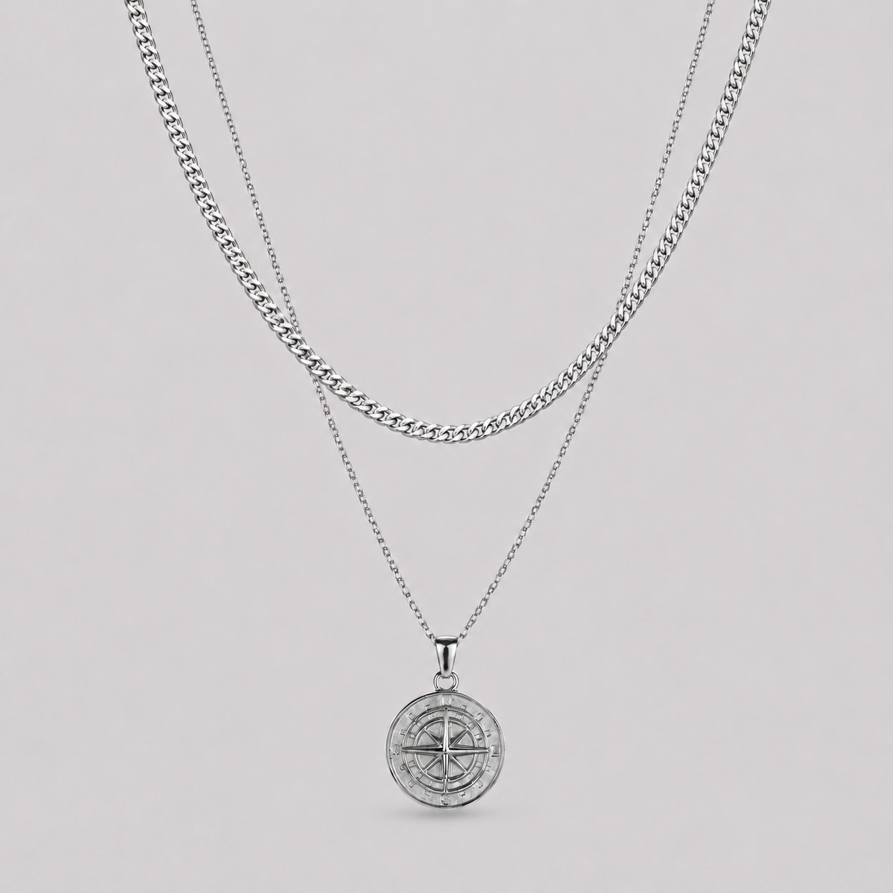 Compass Pendant (Silver Set)