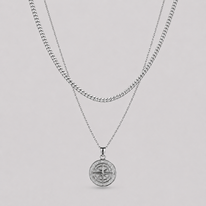 Compass Pendant (Silver Set)