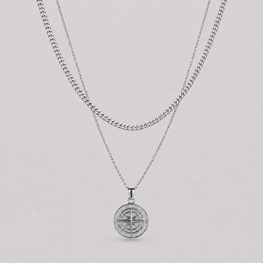 Compass Pendant (Silver Set)