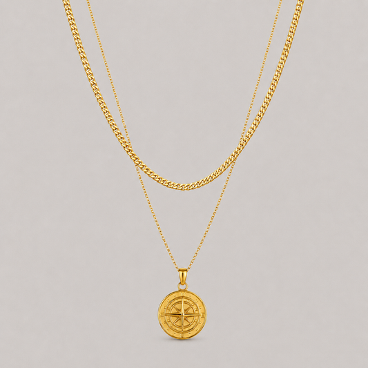 Compass Pendant (Gold Set)