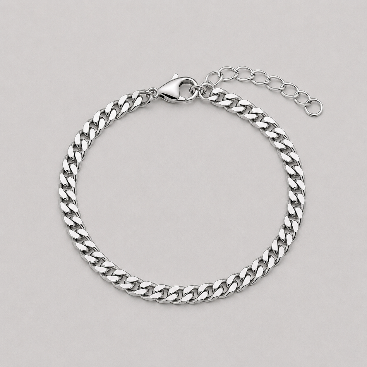 5mm Cuban Chain & Bracelet Gift Set - (Silver)
