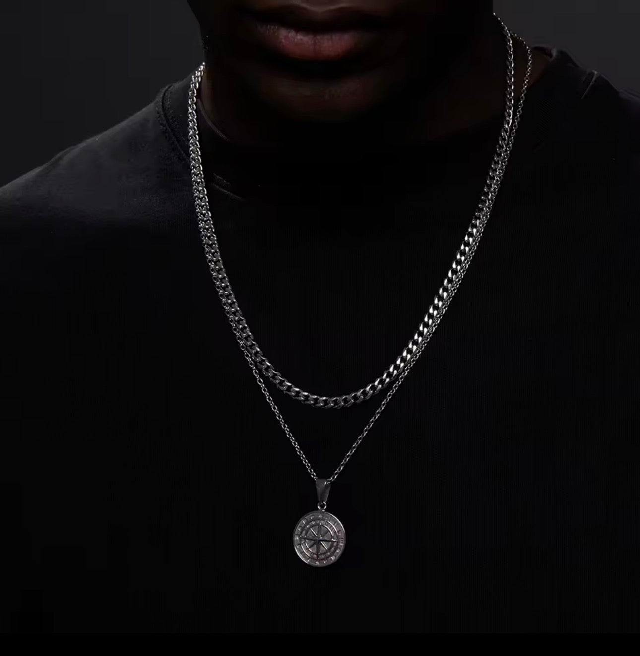 Compass Pendant (Silver Set)