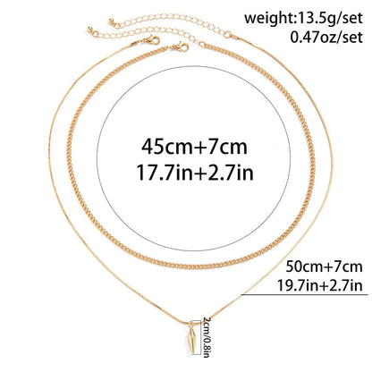 Men’s Punk Silver Cuban Link Chain & Rivet Pendant Necklace Set - 2pcs Stainless Steel