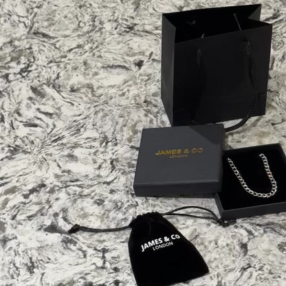 5mm Silver Cuban Chain & Bracelet Gift Set